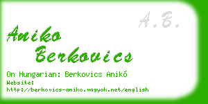 aniko berkovics business card